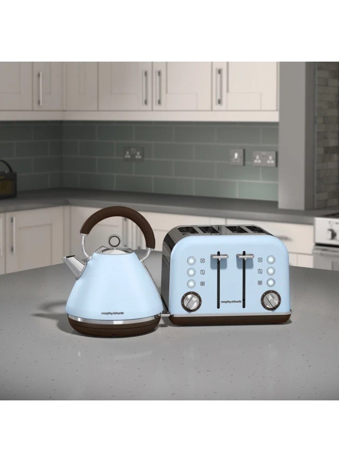 مورفي ريتشاردز محمصة خبز أكسنتس بـ 4 شرائح – قدرة 1800 واط، فتحات واسعة، تحكم قابل للتعديل في درجة التحميص، درج فتات قابل للإزالة – أزرق أزور - Image 3